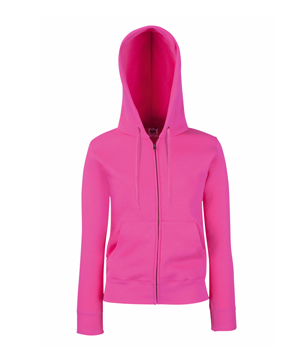 FELPA CAPPUCCIO ZIP DONNA PREMIUM ( FRUIT OF THE LOOM ) fucsia